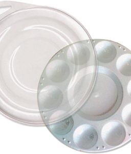 10-Well Round Plastic Palette W/Cover