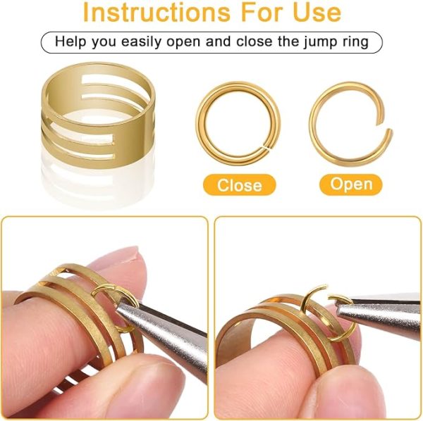 Anezus Jump Rings for Jewelry Making Supplies and Necklace Repair with Jump Ring Pliers and Open Jump Ring(1200Pcs Silver and Gold) - Image 2