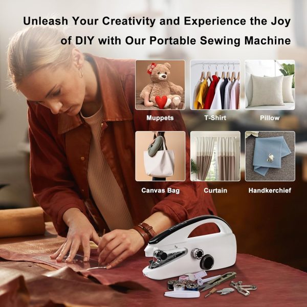 Handheld Sewing Machine, Easy to Use Portable Electric Mini Sewing Machines for Beginners with Two Speeds, with Complete Accessories Kit, Suitable for Home, Travel and DIY - Image 6