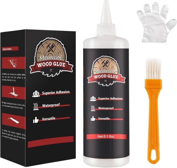 Wood Glue, Strongest Glue for Woodworking, Waterproof Clear Wood Glue for Furniture Heavy Duty, Interior & Exterior Furniture Glue for Crafts, Furniture, Baseboard, cabinets, Door (150g)